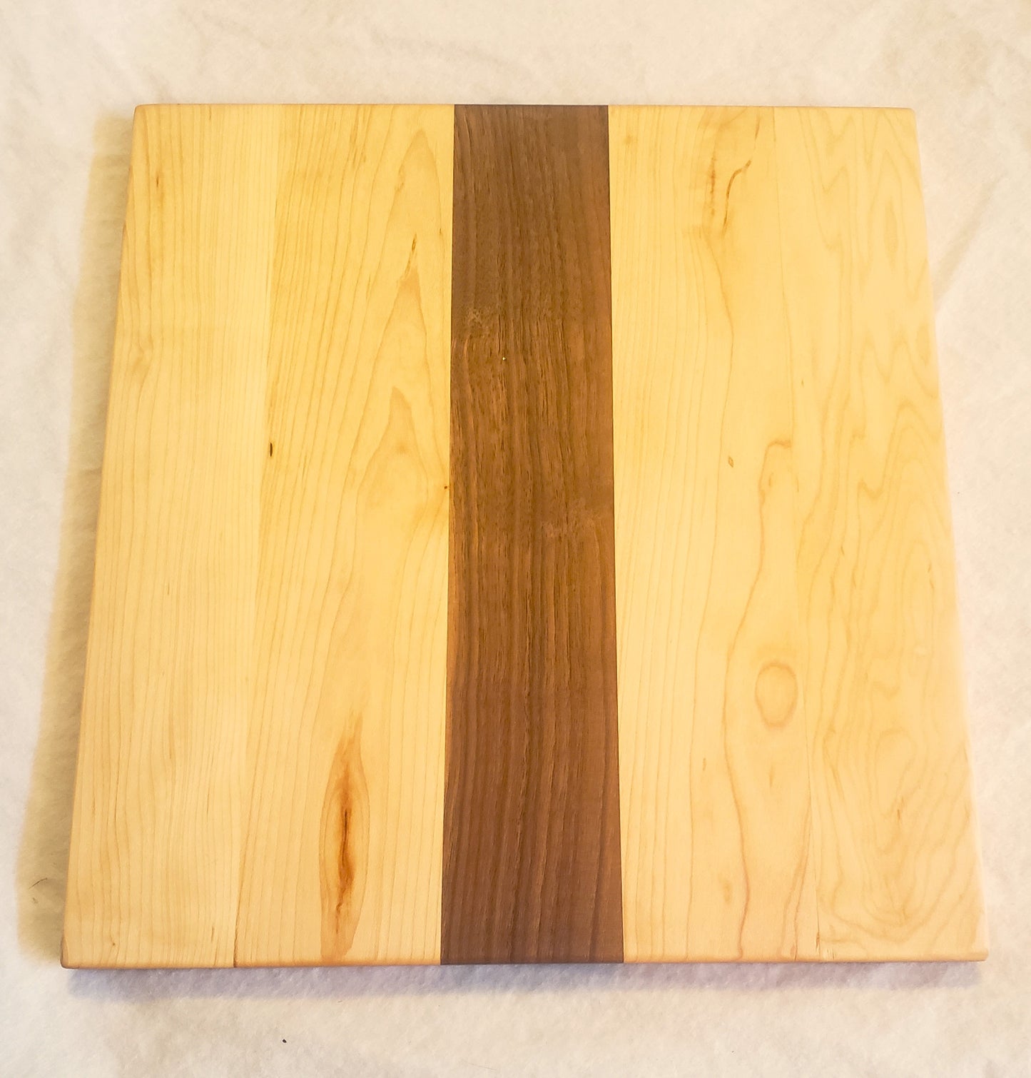 Hand Made Hard Maple and Walnut Cutting or Charcuterie Board 12"X12"X.75"