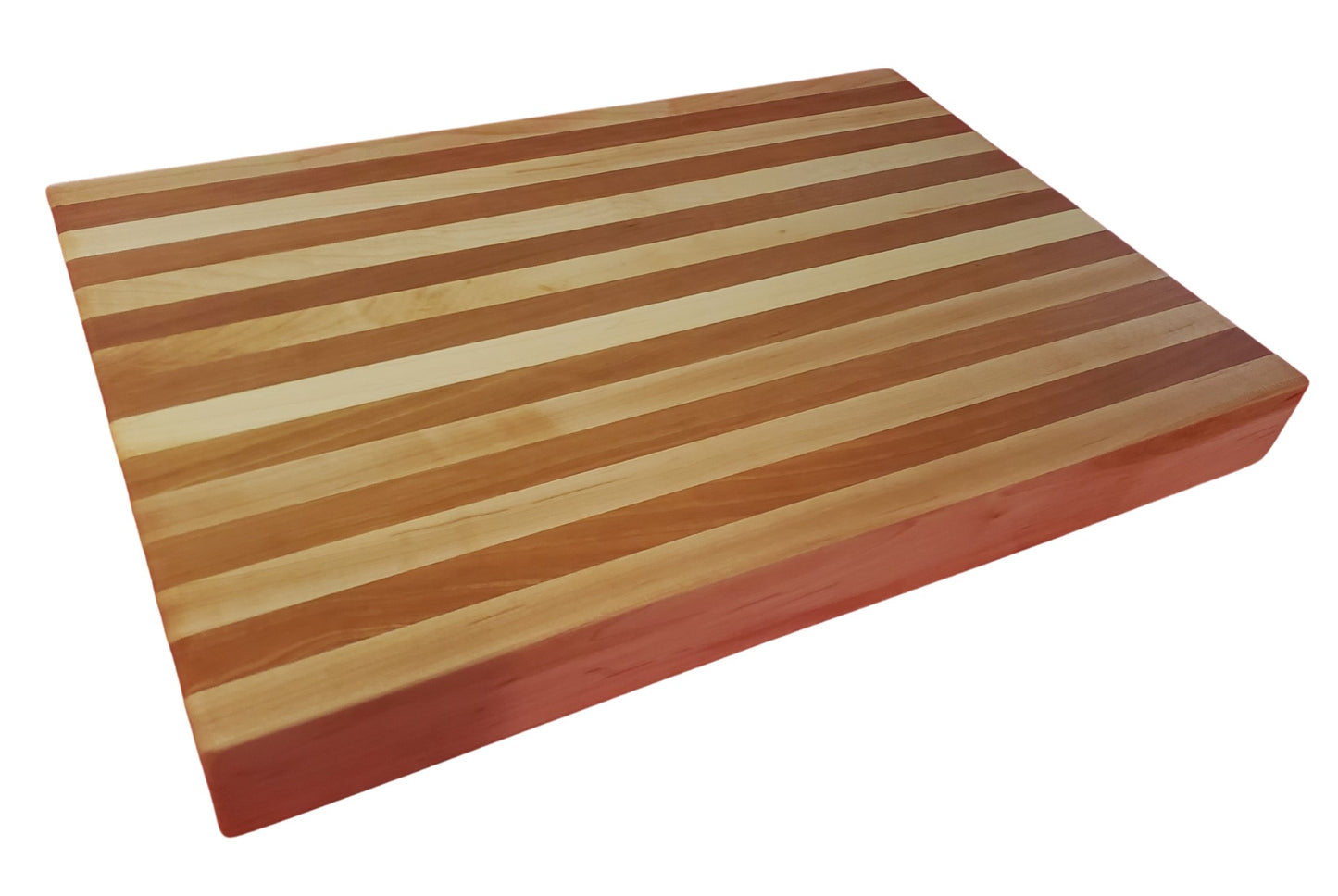 Hand Made Hard Maple & Cherry Edge Grain Cutting Block 18" X 12" X 1.75"