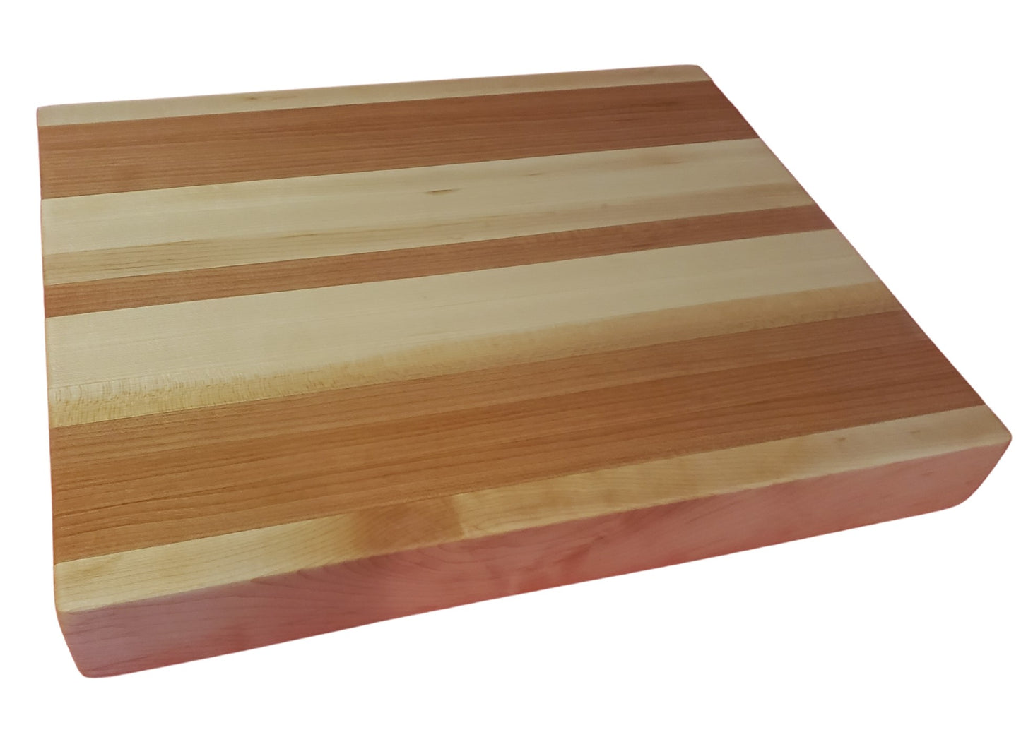 Hand Made Hard Maple & Cherry Edge Grain Cutting Block 14.75" X 12.25" X 1.75"