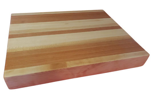 Hand Made Hard Maple & Cherry Edge Grain Cutting Block 14.75" X 12.25" X 1.75"