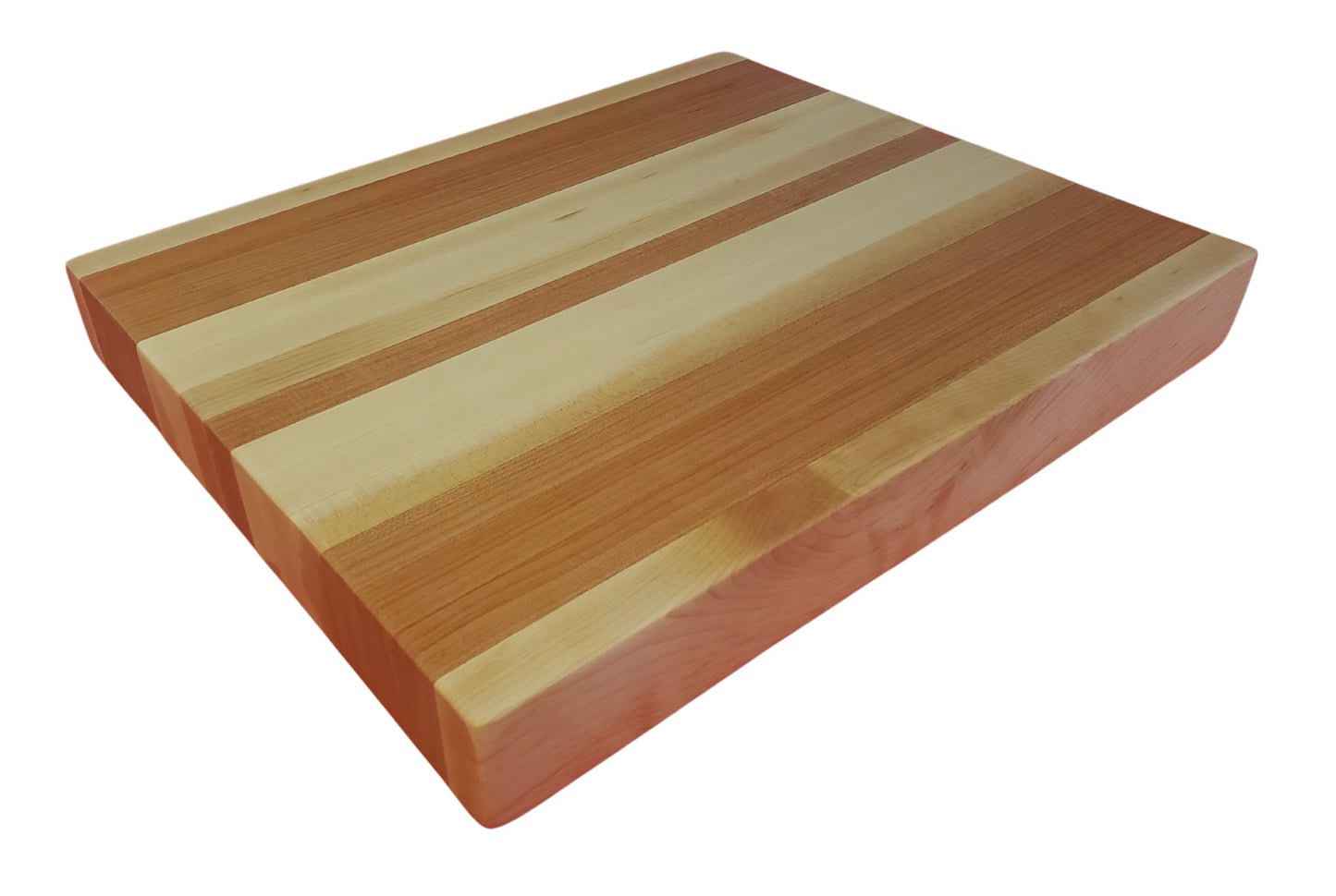 Hand Made Hard Maple & Cherry Edge Grain Cutting Block 14.75" X 12.25" X 1.75"